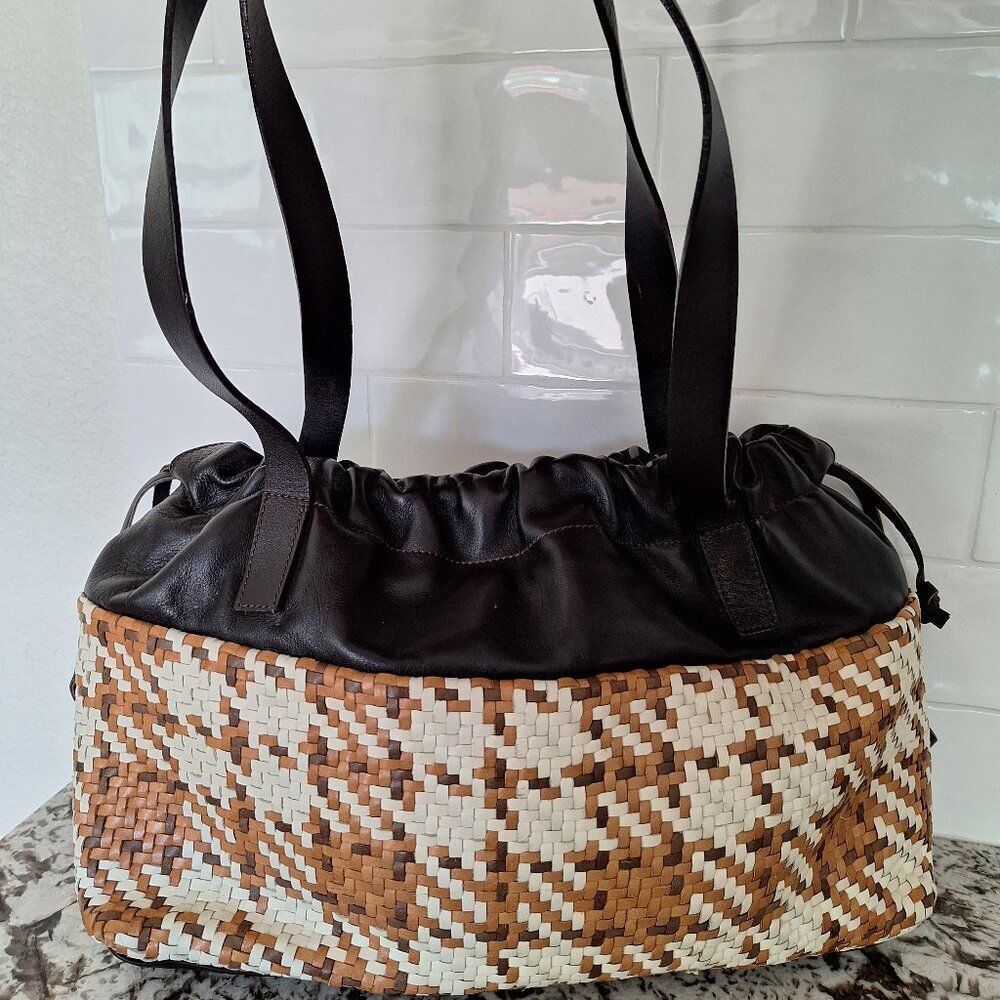 Falor Multicolor Leather shoulder‎ tote  bag
